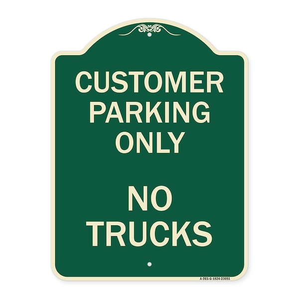 Signmission Reserved Parking Customer Parking No Trucks Heavy-Gauge Aluminum Sign, 24" x 18", G-1824-23051 A-DES-G-1824-23051 - main